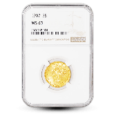 $5 Liberty Head Gold Half Eagle - NGC/PCGS MS63 - Random Year