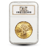 $20 Liberty Head Gold Double Eagle - NGC/PCGS MS62 - Random Year