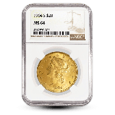 $20 Liberty Head Gold Double Eagle - NGC/PCGS MS64 - Random Year