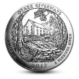 2017 America the Beautiful 5 oz. Silver - Ozark Riverways - BU