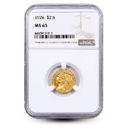 $2.50 Indian Head Gold Quarter Eagle - NGC/PCGS MS63 - Random Year