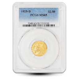 $2.50 Indian Head Gold Quarter Eagle - NGC/PCGS MS65 - Random Year
