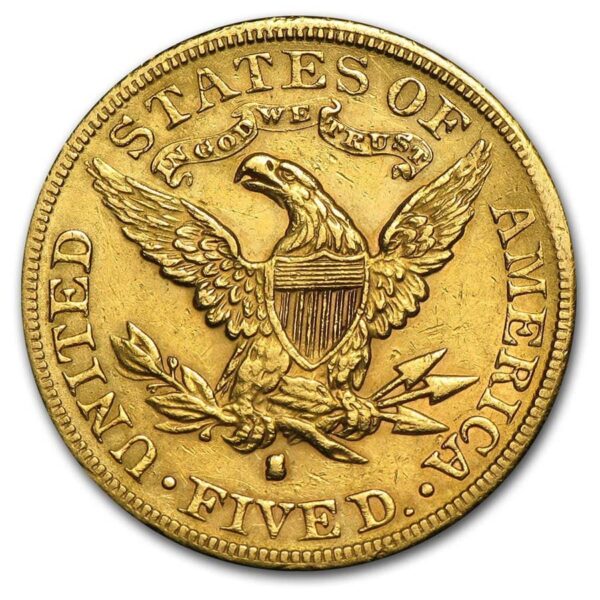 $5 LIBERTY HEAD GOLD HALF EAGLE-2